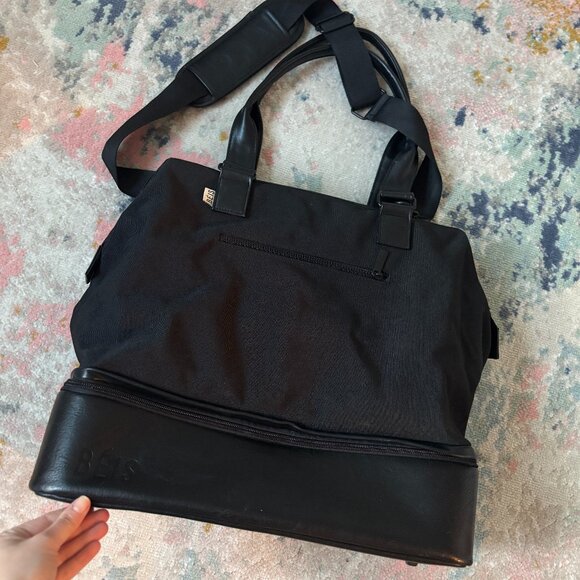 BÉIS The Weekender Bag – Black Travel Tote with Shoe Compartment - Picture 10 of 11